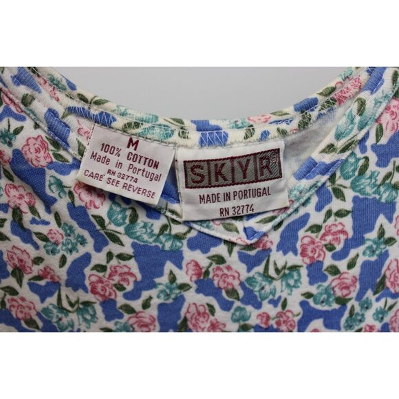 VTG Skyr Floral Knit Dress Granny Cottage Core sz Med House Summer Casual - Picture 8 of 9